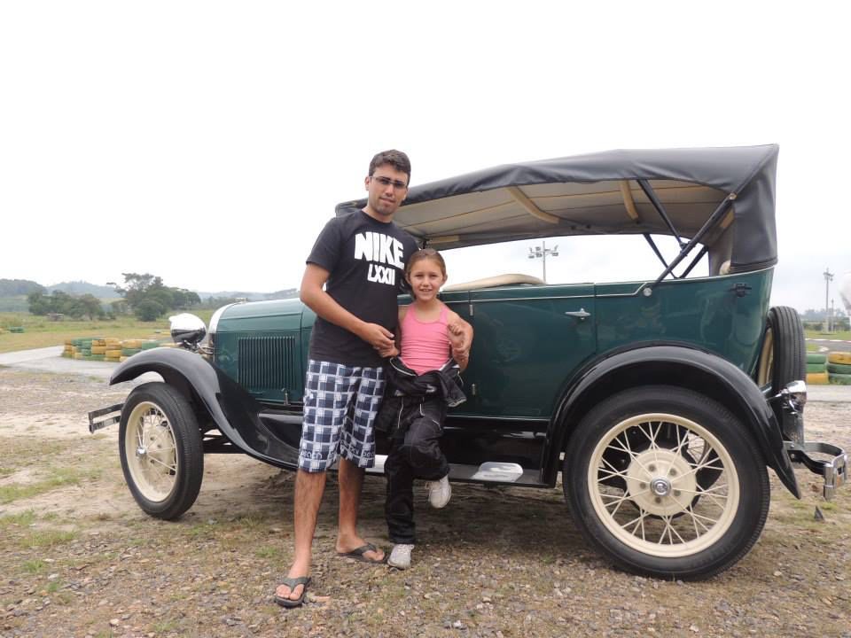 Piloto Rafaela Ferreira com o pai